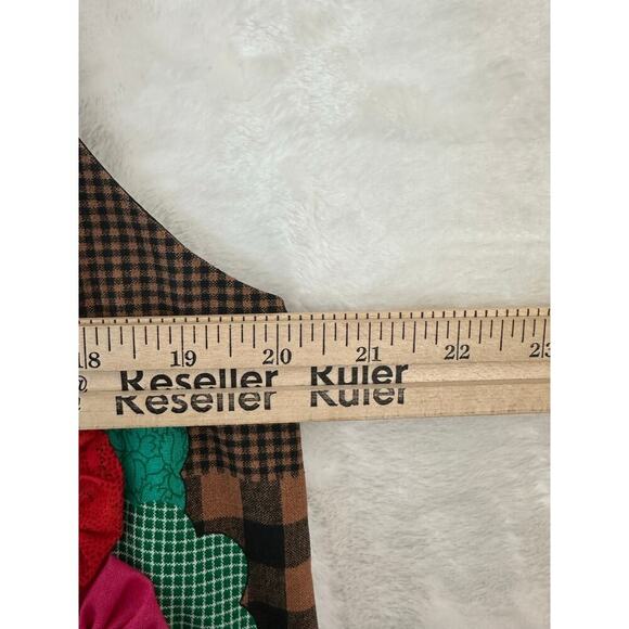 Handmade Cat Checked Plant Vest M L Texture Boho Festival Art - Picture 7 of 9